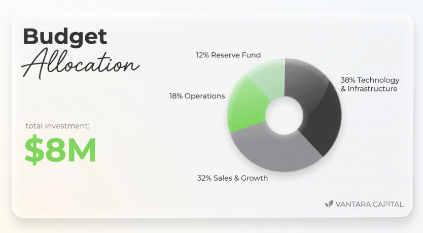 Proposal deck slide on budget allocation