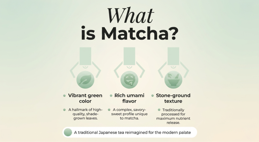 Marketing deck slide on what is matcha